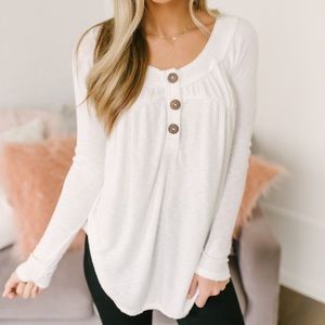 Free People Must Have Henley White Top
